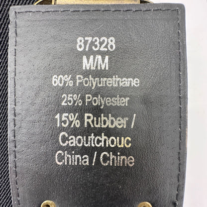 Hailey Jeans Co Belt Womens Medium 37x3 inch Black Gold Embellishments Elastic