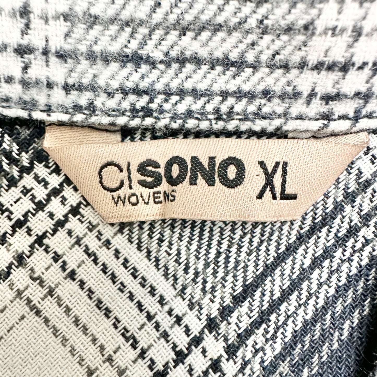 Cisono Plaid Shirt Jacket Womens XL Cropped Button-Down LS Kimberly Color Blue