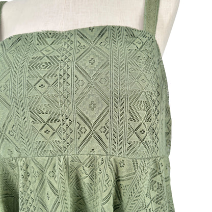 Torrid 2 Babydoll Tank Top Womens 18-20 Olive Lace Hanky Hem Adjustable Straps