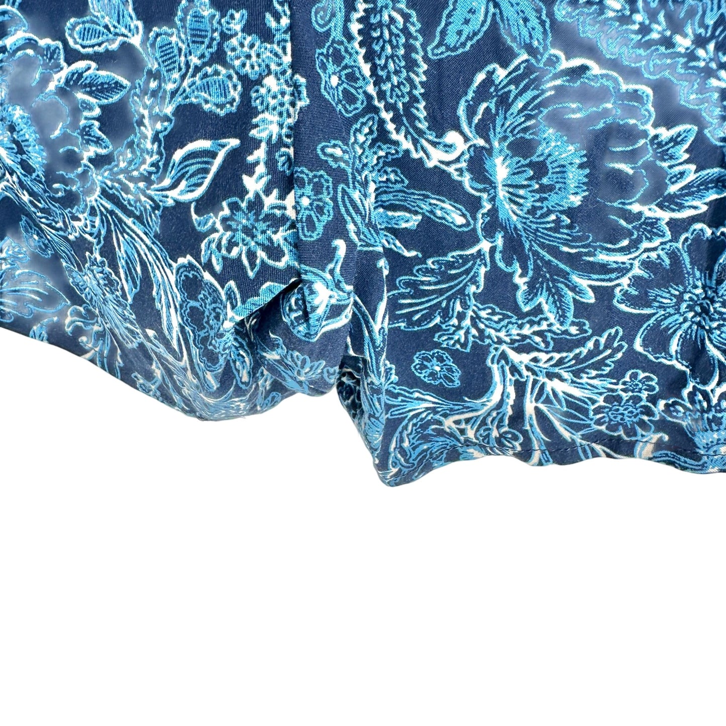 Torrid 2 Romper 2X 18 20 Wash Challis Tie Strap Romper Medieval Blue Floral Prnt