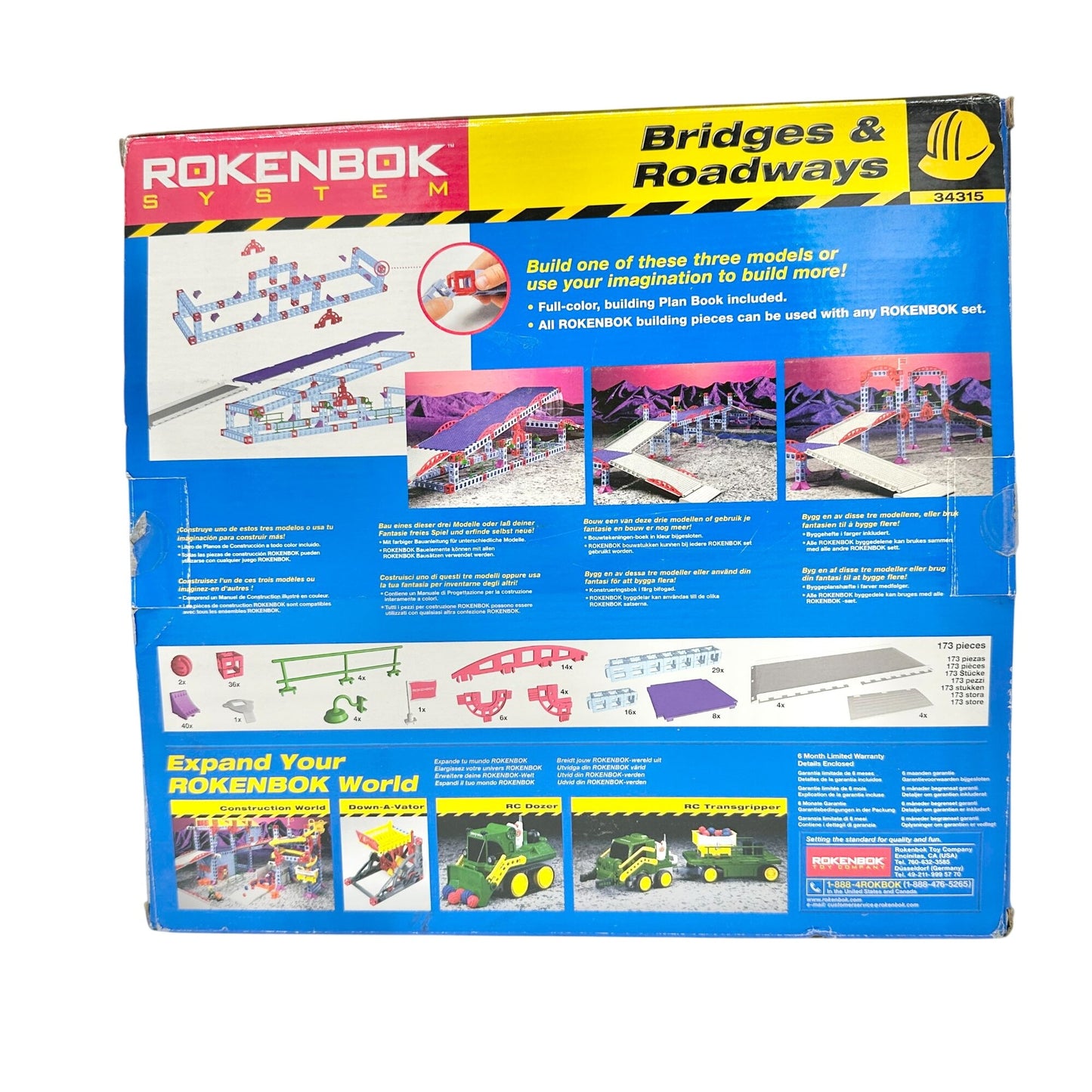 Rokenbok System Bridges and Roadways Building Set 34315- 173 Pcs (4 pcs missing)
