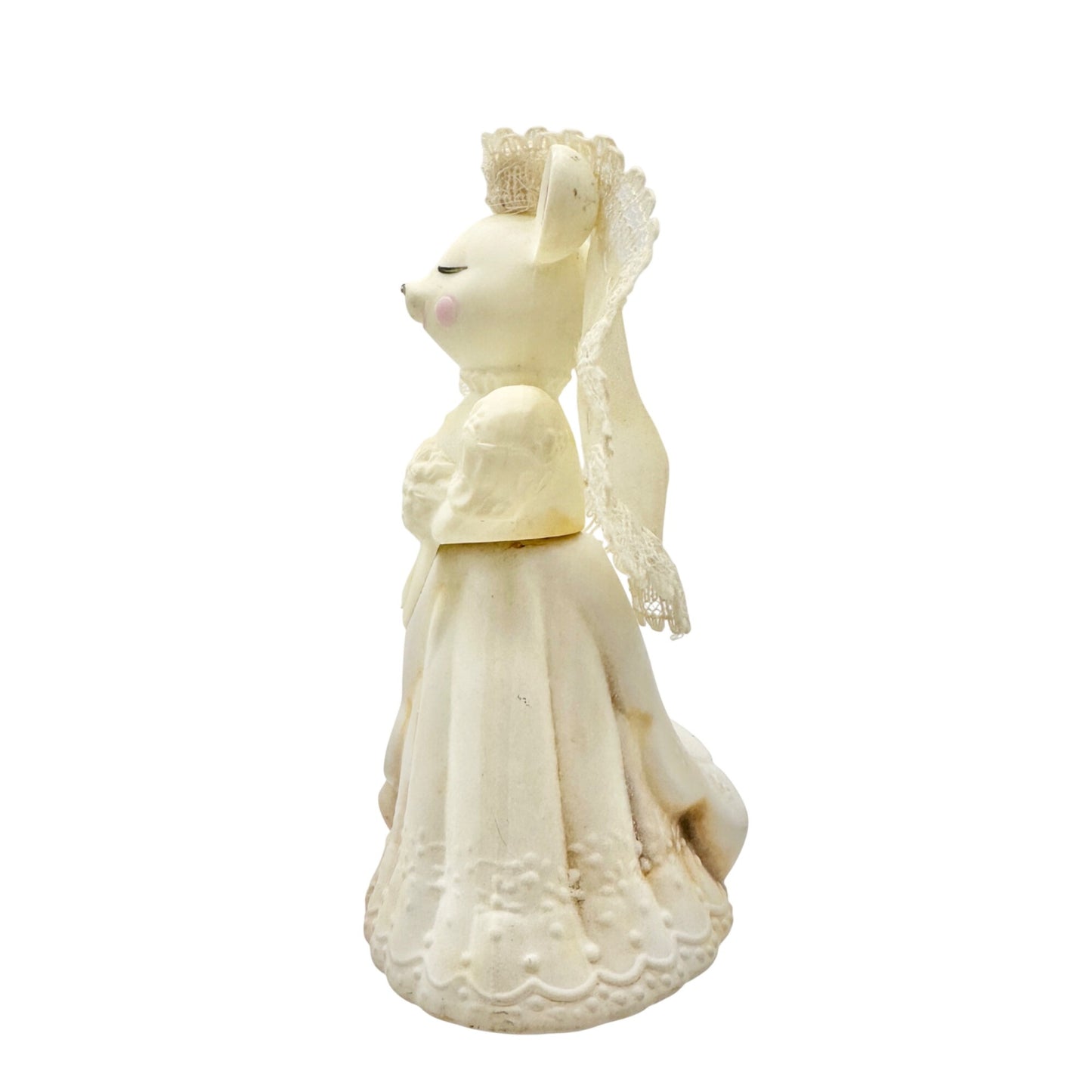 Avon Church Bride Mouse Decanter With Delicate Daisies Cologne Vtg Collectible