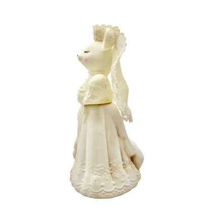 Avon Church Bride Mouse Decanter With Delicate Daisies Cologne Vtg Collectible