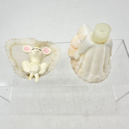 Avon Church Bride Mouse Decanter With Delicate Daisies Cologne Vtg Collectible