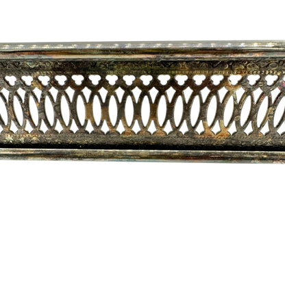 Vintage Silver Plated Rectangle Server With Ornate Handles+Feet 13x8 Elegant