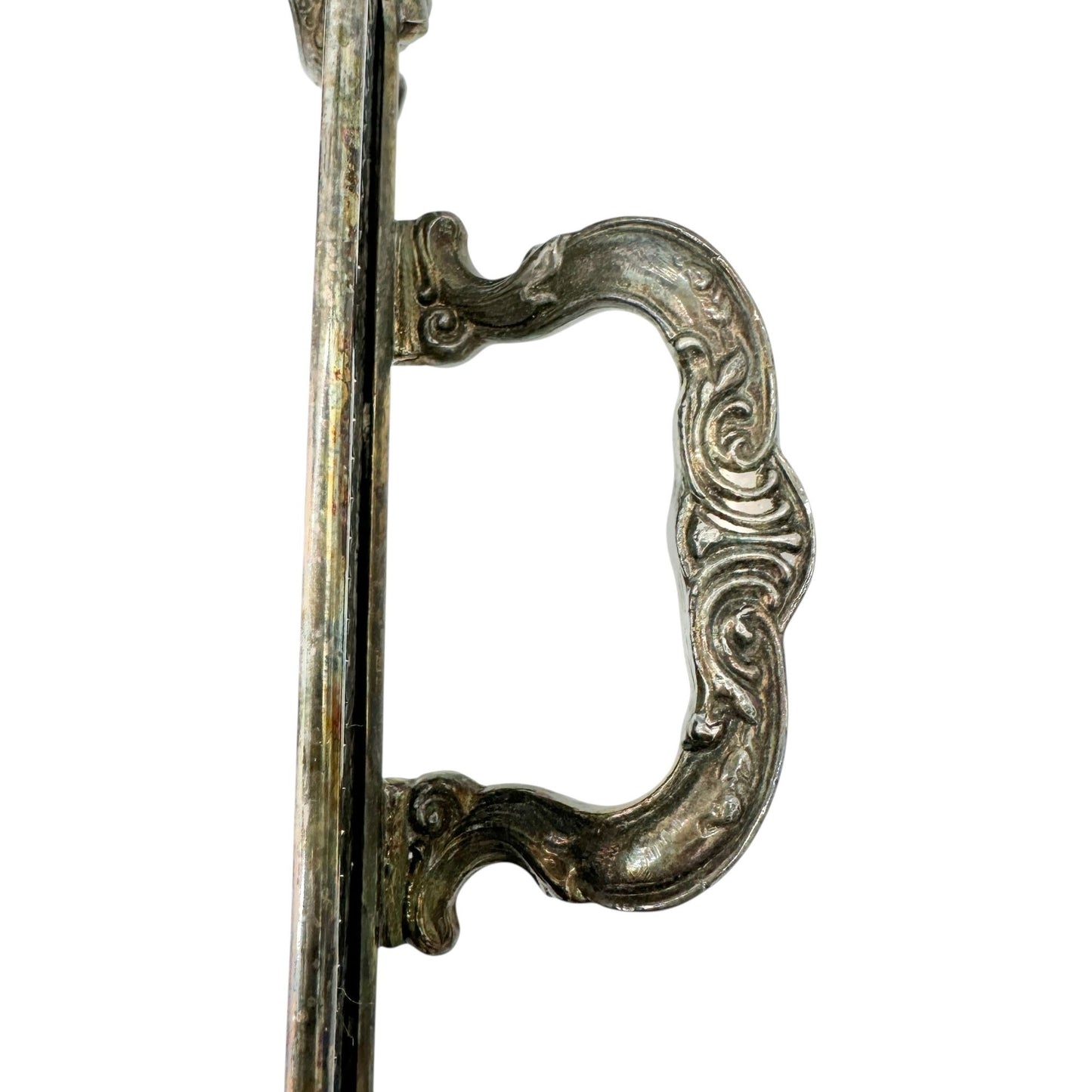 Vintage Silver Plated Rectangle Server With Ornate Handles+Feet 13x8 Elegant