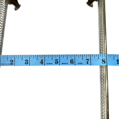 Vintage Silver Plated Rectangle Server With Ornate Handles+Feet 13x8 Elegant