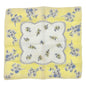 Vintage Floral Handkerchief Yellow White Cotton Square 12x12 Scalloped Detail