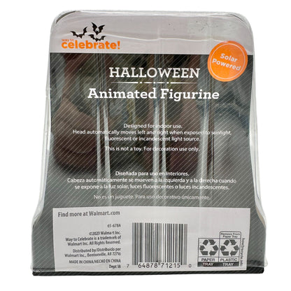 Halloween Solar Powered Animated Figurine With Skeleton Design Purple White NEW