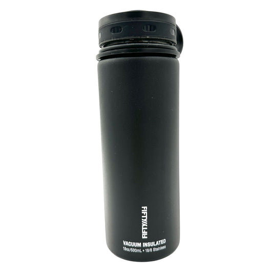 Fifty Fifty Vacuum Insulated Water Bottle 18oz Black Stainless Steel BPA-Free