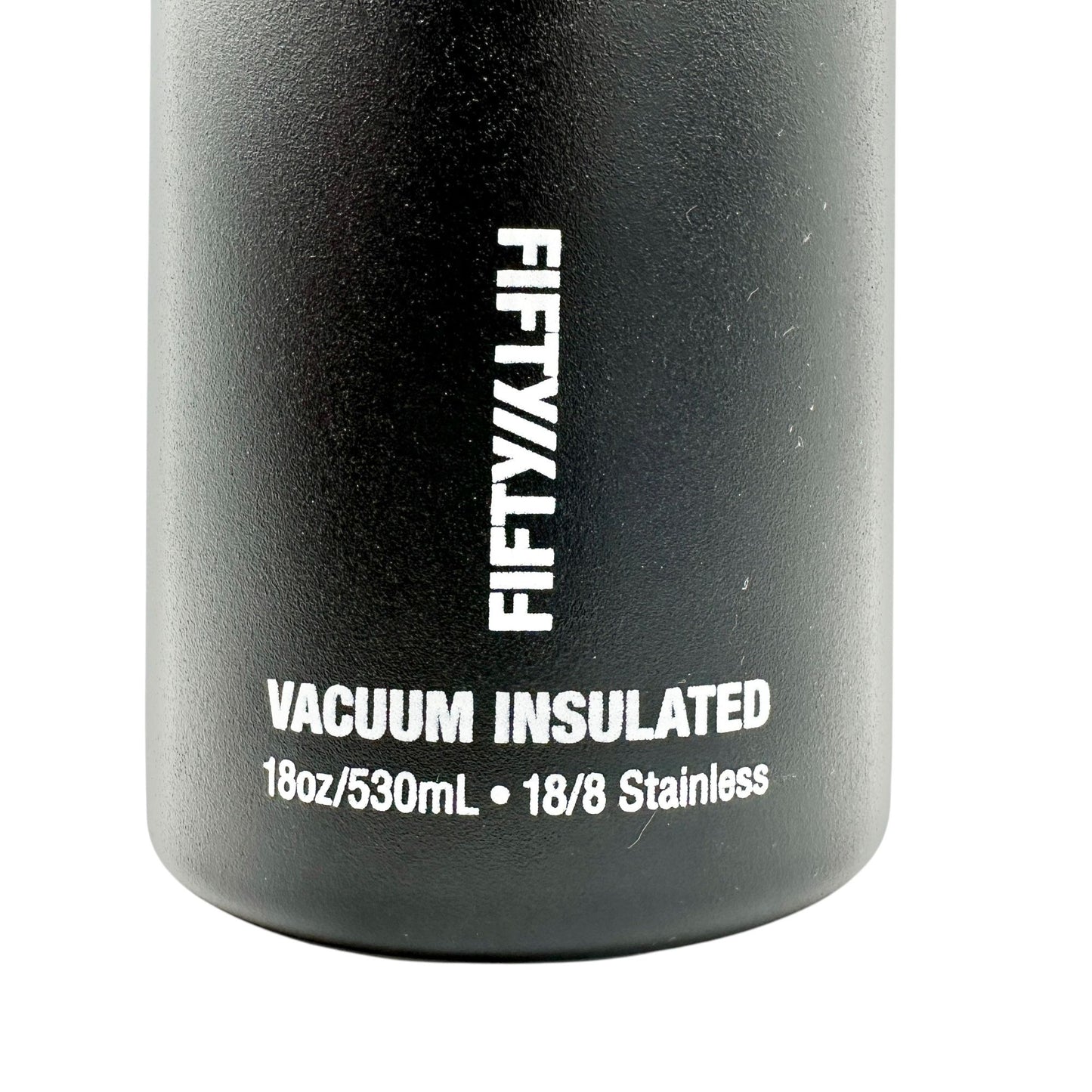Fifty Fifty Vacuum Insulated Water Bottle 18oz Black Stainless Steel BPA-Free