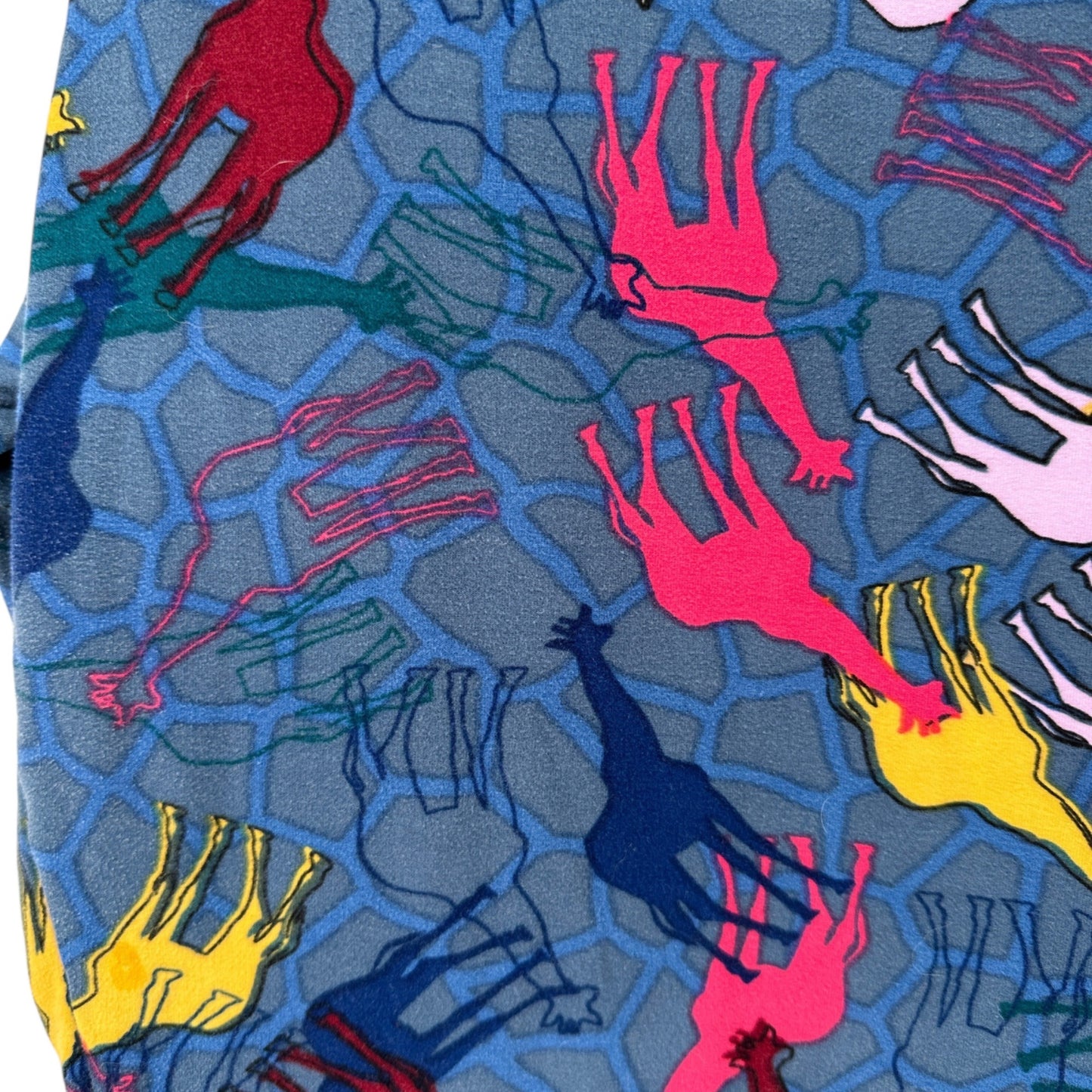 LuLaRoe Leggings Womens Tall and Curvy Blue Multicolor Giraffes Size 12-22 Soft