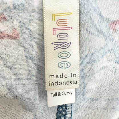 LuLaRoe Leggings Womens Tall and Curvy Blue Multicolor Giraffes Size 12-22 Soft