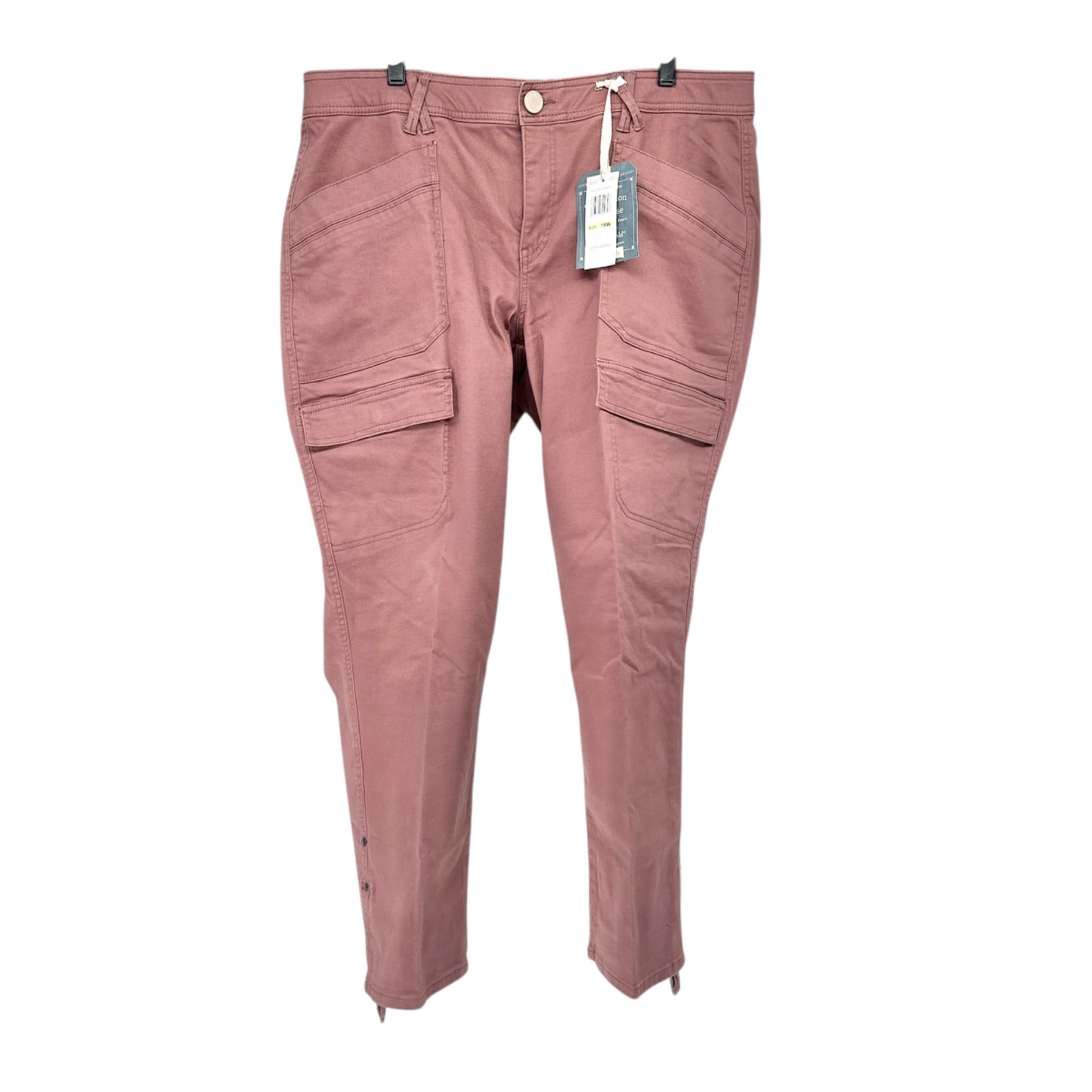 Democracy Ab solution High Rise Cargo Pants 18W Mauve Stretch Slimming Design