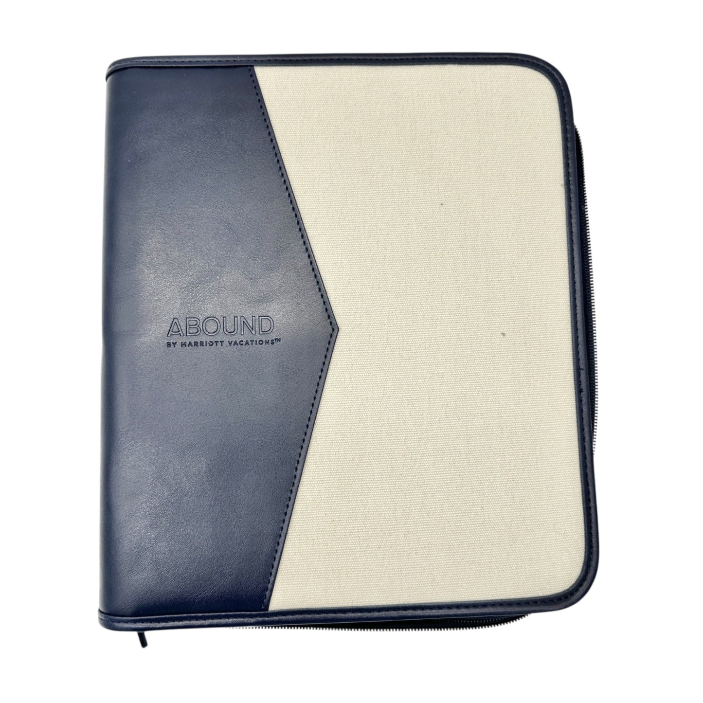 Abound By Marriott Vacations Navy Cream Travel Organizer Binder Zipper Closure