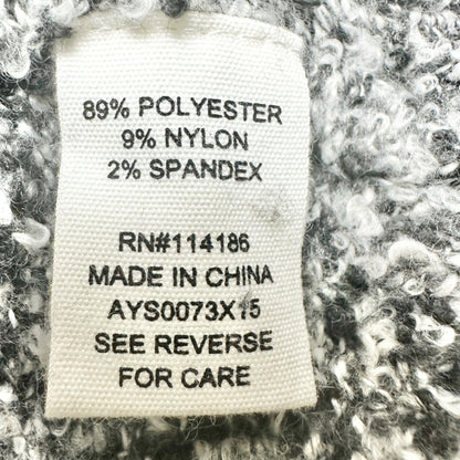 Ady P Hooded Sweater Womens 3X Black White Marled Long Sleeves Relaxed Fit Soft