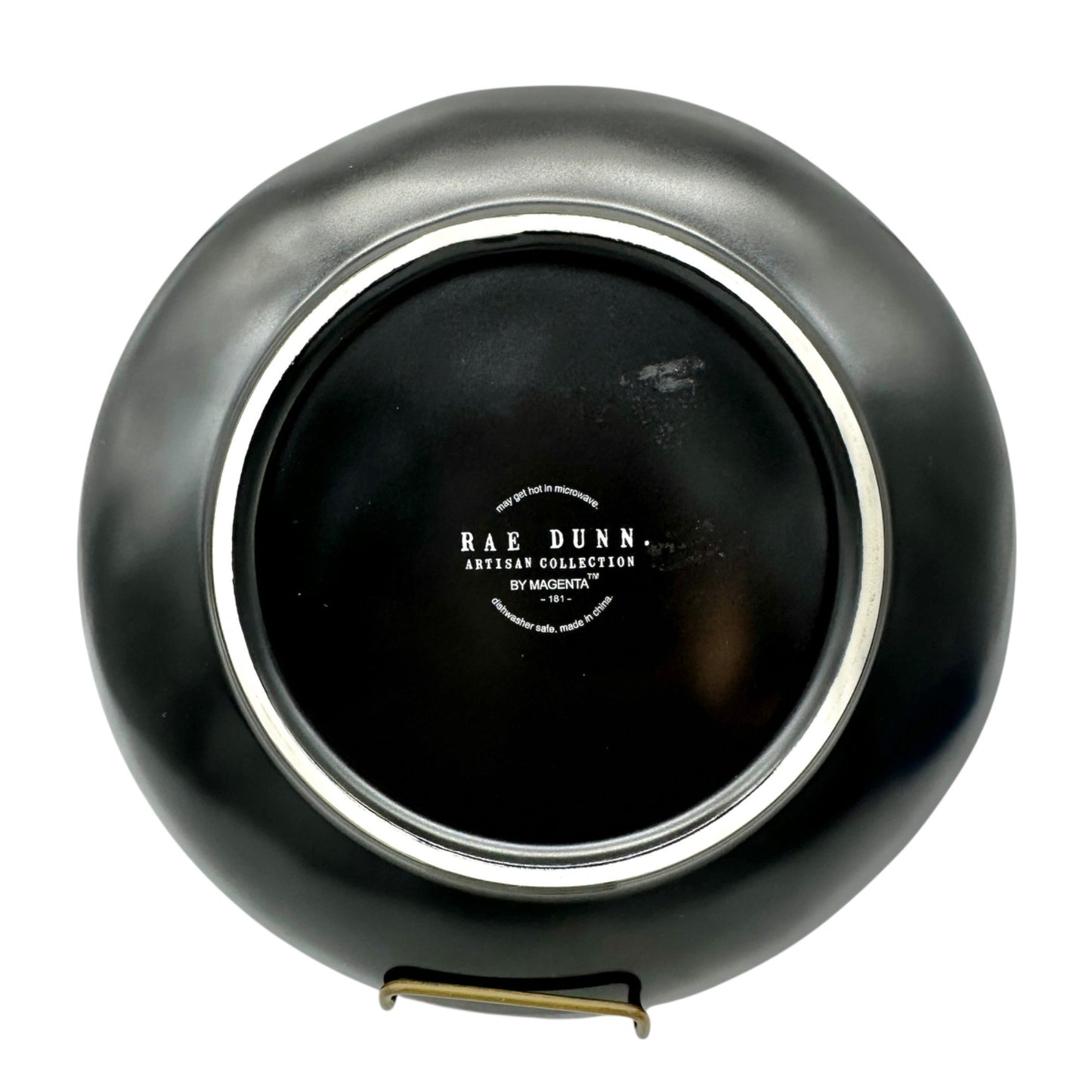 Rae Dunn Artisan Collection By Magenta Plate EAT 8 Inch Black Ceramic Lunch