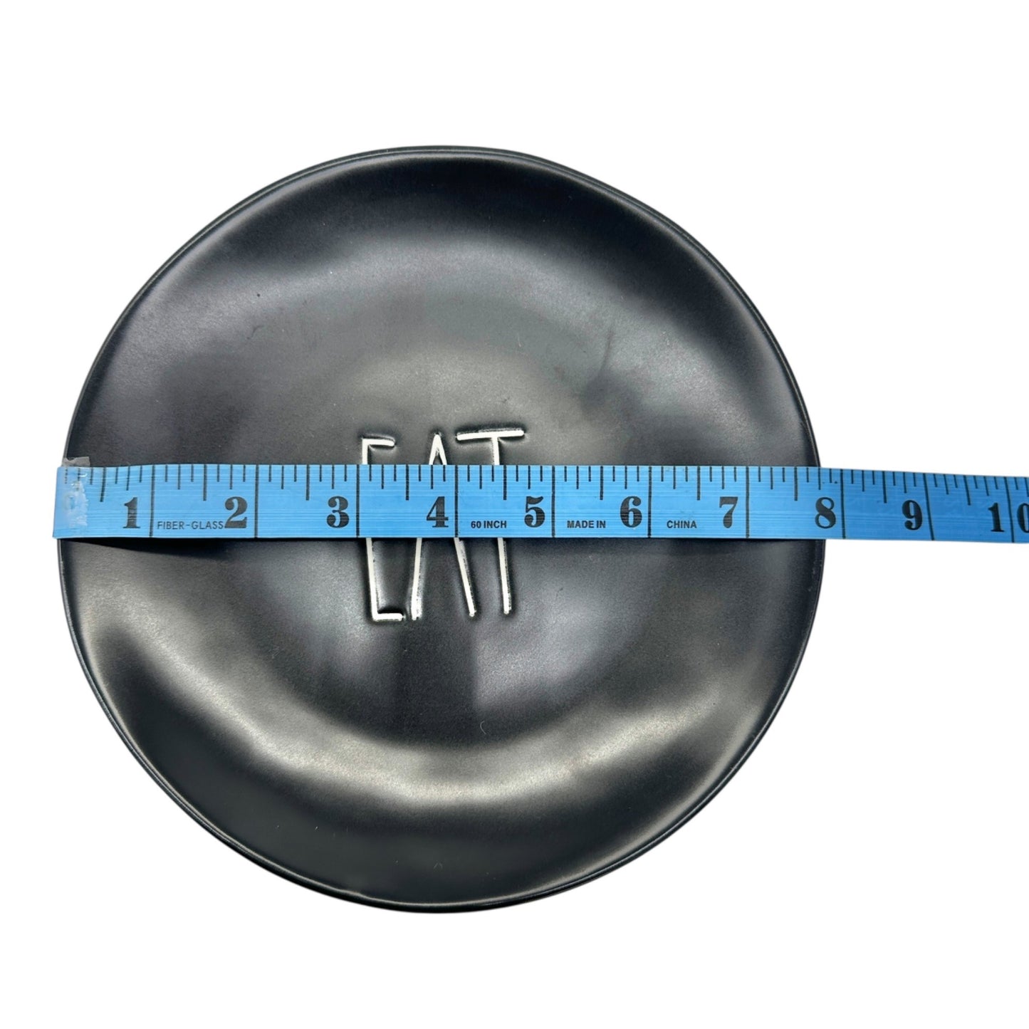 Rae Dunn Artisan Collection By Magenta Plate EAT 8 Inch Black Ceramic Lunch