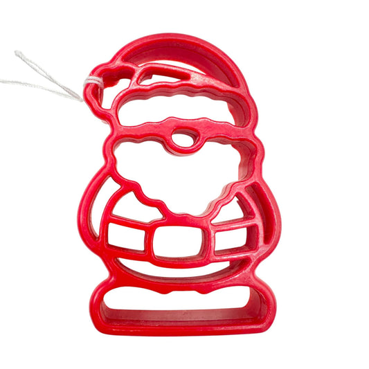 Santa Claus Plastic Cookie Cutter Red  2.75" Vintage Holiday Baking Tool Christmas Treats