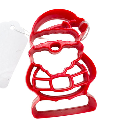 Santa Claus Plastic Cookie Cutter Red  2.75" Vintage Holiday Baking Tool Christmas Treats