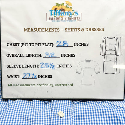 Izod Premium Essentials Button Down Shirt Mens 2XL Blue White Gingham Cotton LS