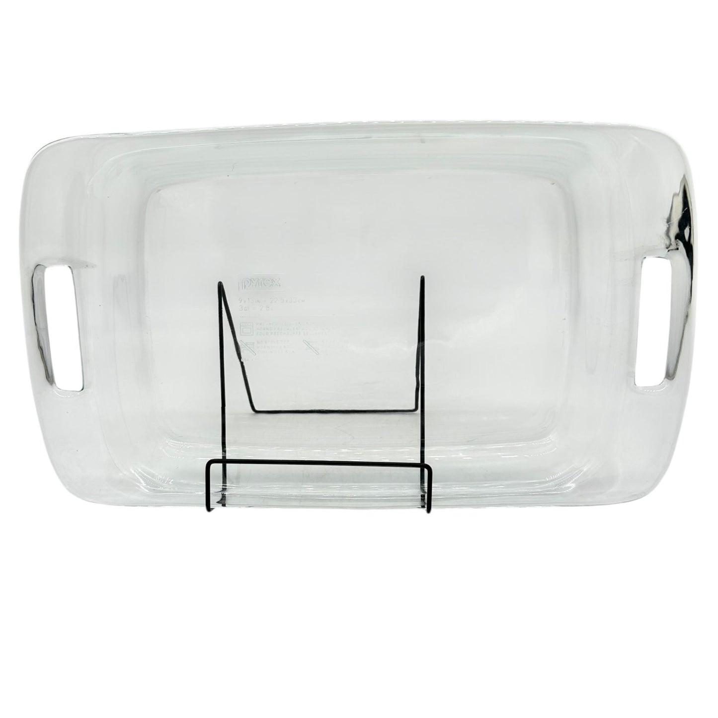 Pyrex Glass Rectangle Baking Dish 3 Qt 13 X 9 inches With Handles Clear USA Made