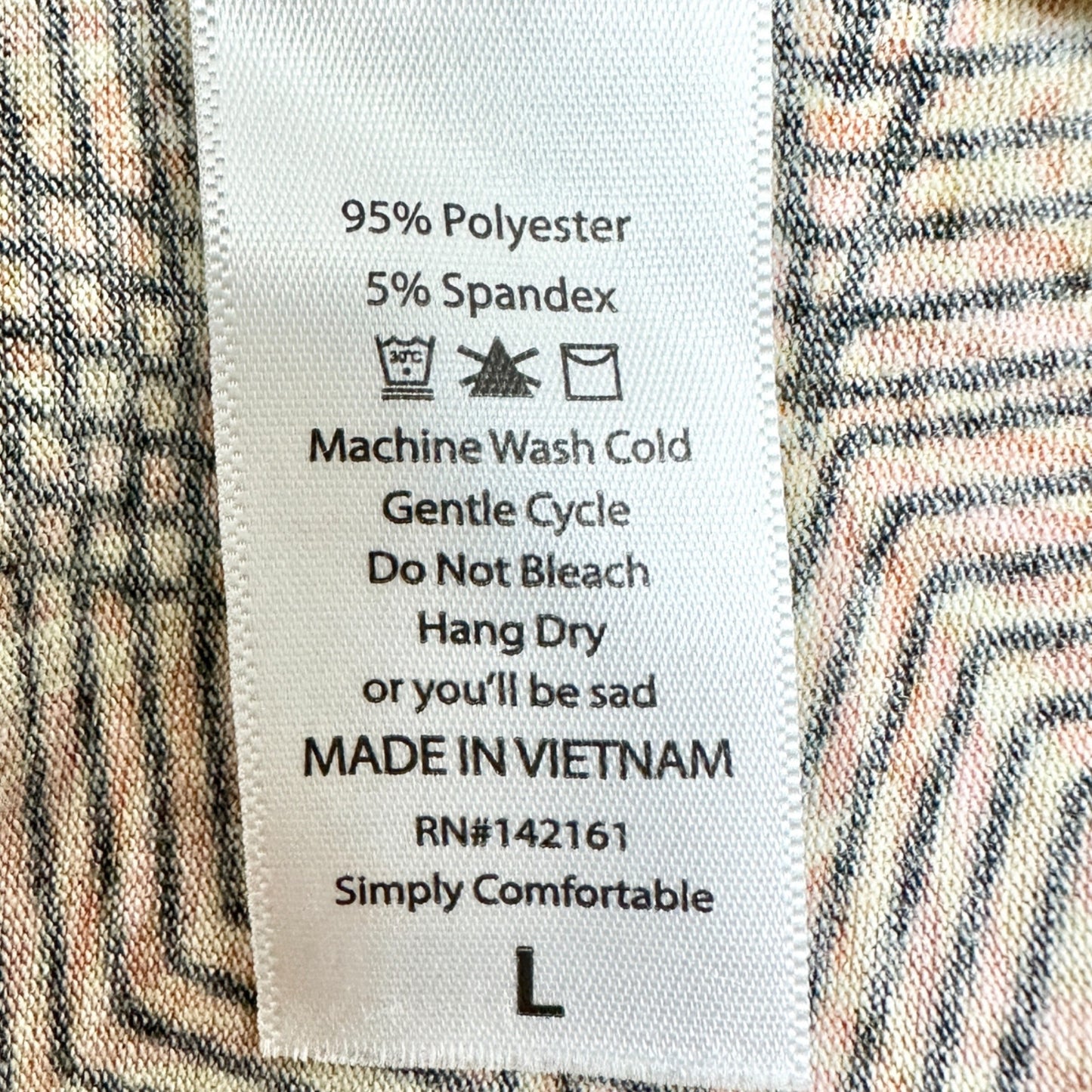 LuLaRoe Randy Top L Orange Gray Geometric Star Print 3/4 Sleeve Stretchy Shirt