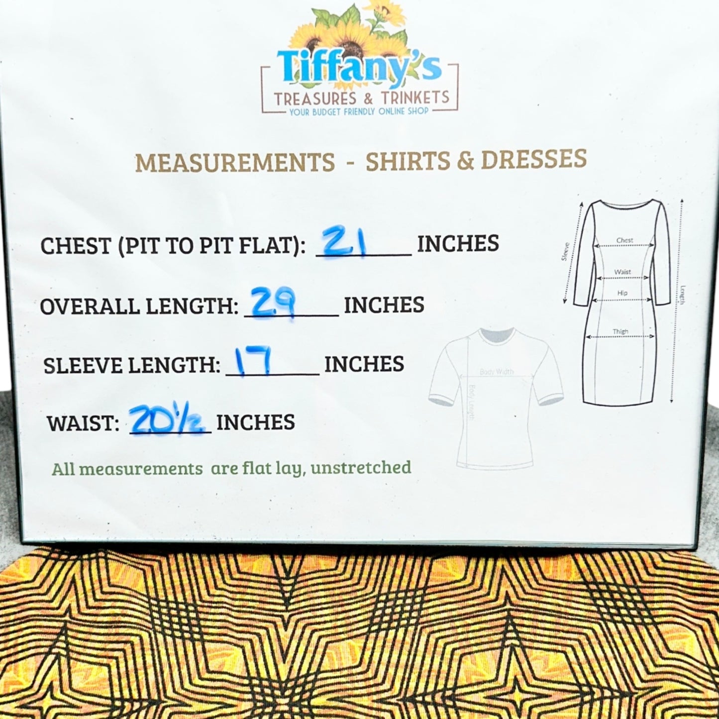 LuLaRoe Randy Top L Orange Gray Geometric Star Print 3/4 Sleeve Stretchy Shirt