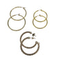 Set Of 3 Hoop Earrings In Gold-Tone With Polished & Braided Designs