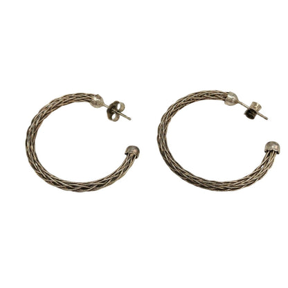 Set Of 3 Hoop Earrings In Gold-Tone With Polished & Braided Designs