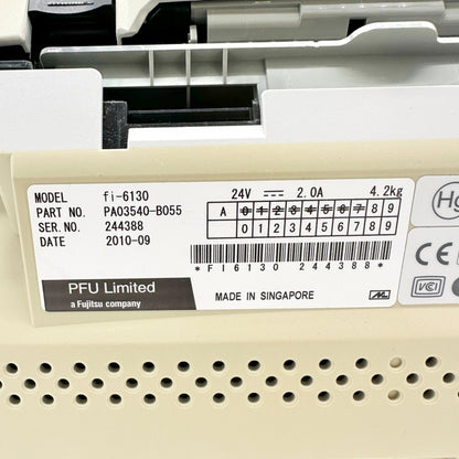 Fujitsu Fi-6130 Document Scanner Multi-Feed Detection With Power Supply Cords