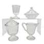Rooster 4 Pc Vtg Childs Tableware Set King Glass Co 1890-91 Clear Pressed Glass