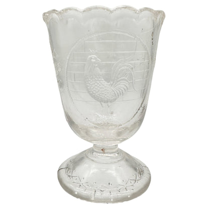 Rooster 4 Pc Vtg Childs Tableware Set King Glass Co 1890-91 Clear Pressed Glass