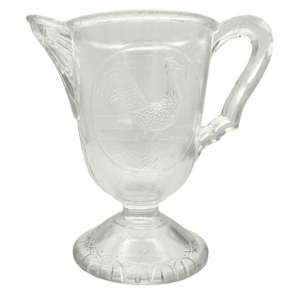 Rooster 4 Pc Vtg Childs Tableware Set King Glass Co 1890-91 Clear Pressed Glass