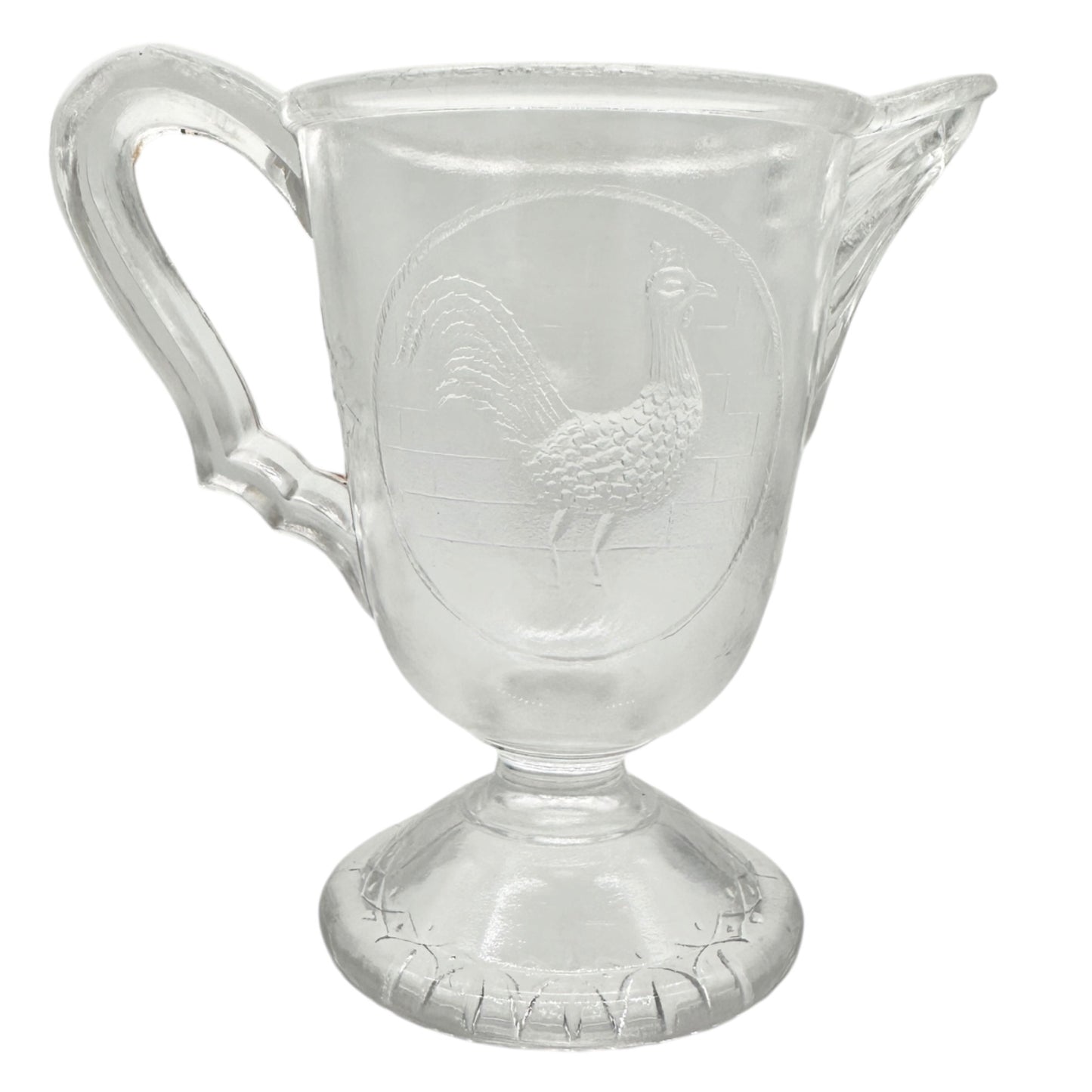 Rooster 4 Pc Vtg Childs Tableware Set King Glass Co 1890-91 Clear Pressed Glass