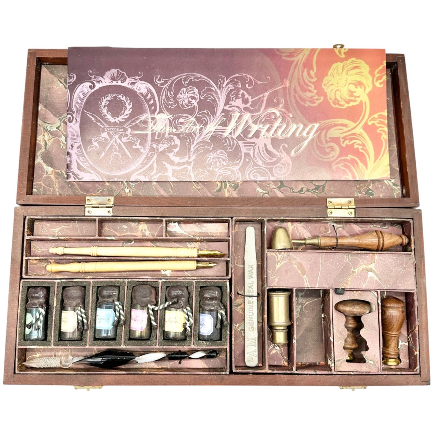 The Art Of Writing Calligraphy Wooden Box Set With Wax Seal Stamps Inks and More