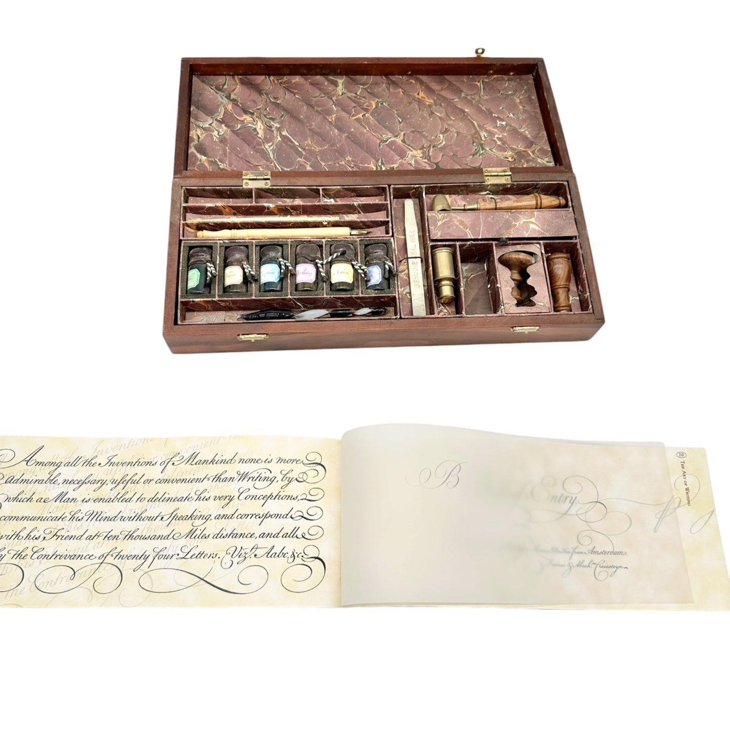 The Art Of Writing Calligraphy Wooden Box Set With Wax Seal Stamps Inks and More