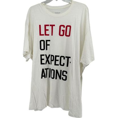 Torrid Let Go Of Expectations Oversized Fit Tunic Tee Blanc De Blanc 1X 14-16