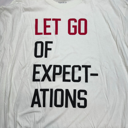 Torrid Let Go Of Expectations Oversized Fit Tunic Tee Blanc De Blanc 1X 14-16