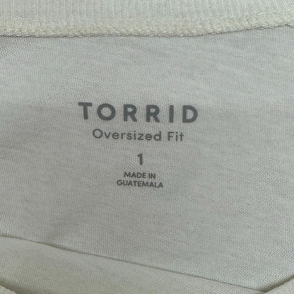 Torrid Let Go Of Expectations Oversized Fit Tunic Tee Blanc De Blanc 1X 14-16