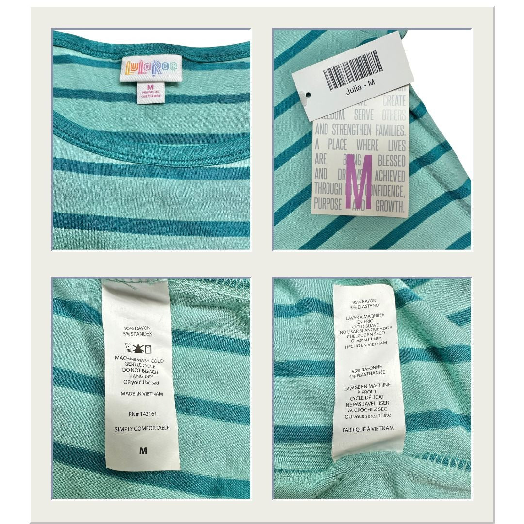 Lularoe Julia Dress Bundle M Stylish Patterns & Stripes Comfortable Knit Fabric