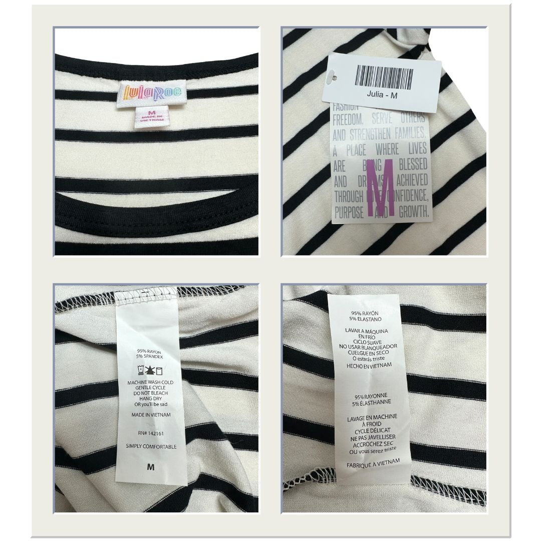 Lularoe Julia Dress Bundle M Stylish Patterns & Stripes Comfortable Knit Fabric