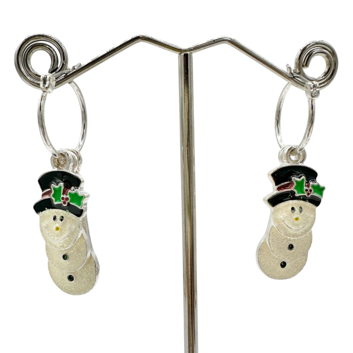 Earrings Pierced Snowman 1.5 Inch Drop Holiday Christmas