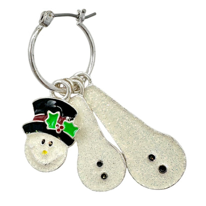 Earrings Pierced Snowman 1.5 Inch Drop Holiday Christmas