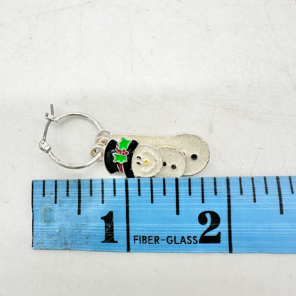 Earrings Pierced Snowman 1.5 Inch Drop Holiday Christmas