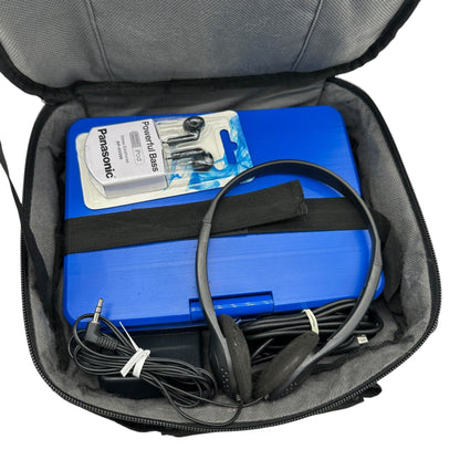 Portable DVD Player Bundle With Case Headphones and Accessories Blue EPD707BU