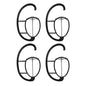 Hanging Wig Stands 4 Pack Black Plastic with Circular Fixing Ring For Storage