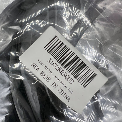 Hanging Wig Stands 4 Pack Black Plastic with Circular Fixing Ring For Storage