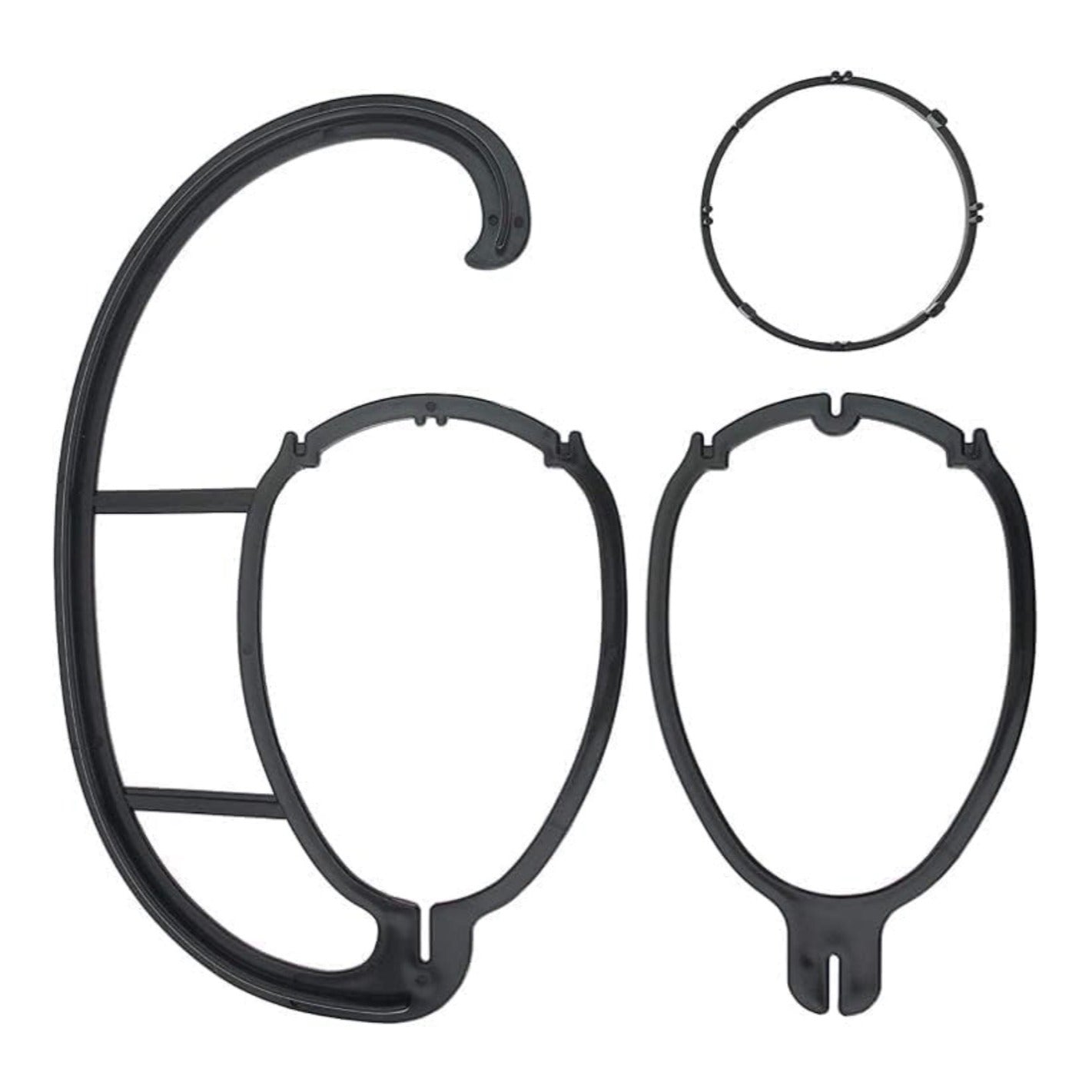 Hanging Wig Stands 4 Pack Black Plastic with Circular Fixing Ring For Storage