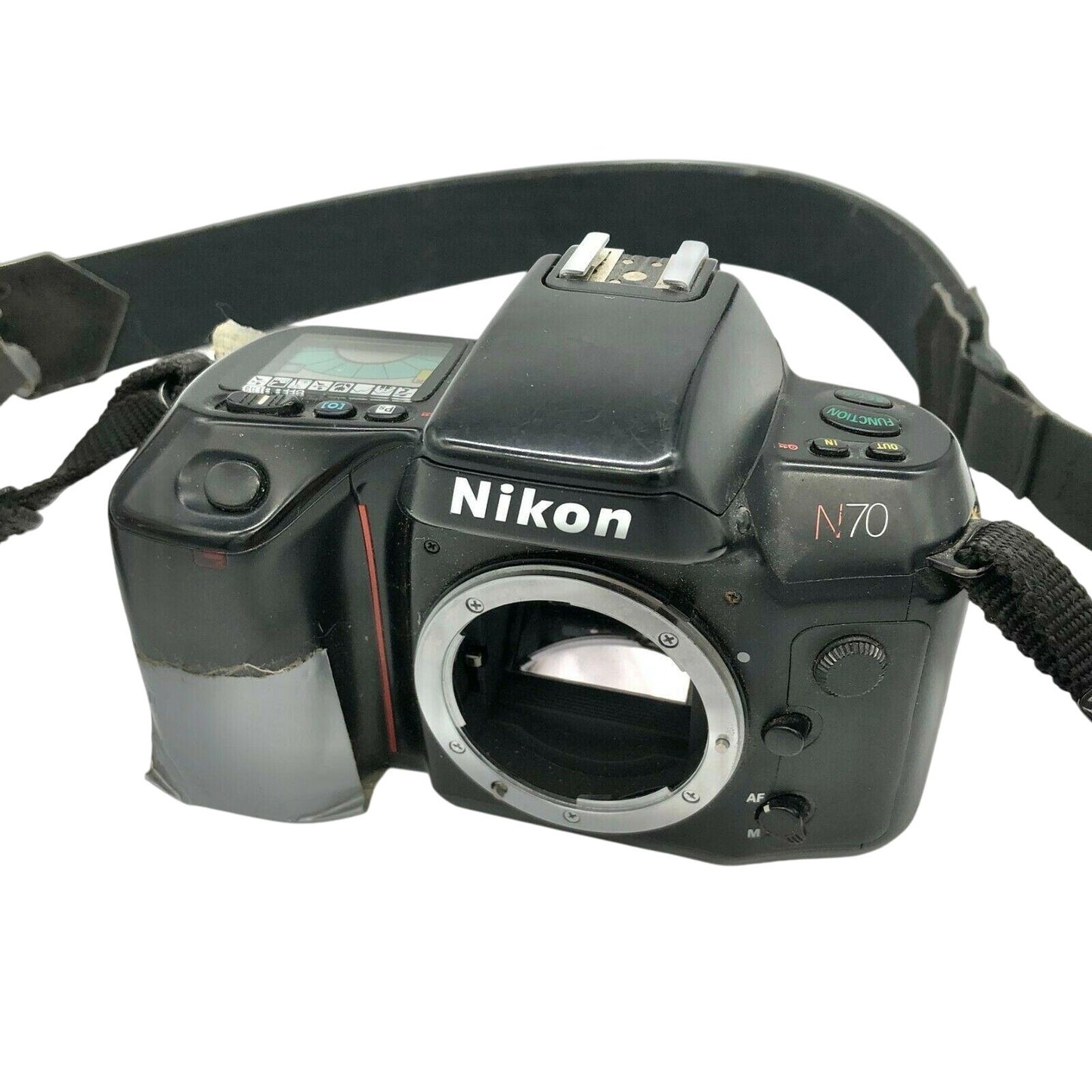 Nikon N70 35mm SLR Film Camera Body W/ Strap & Visible Damage